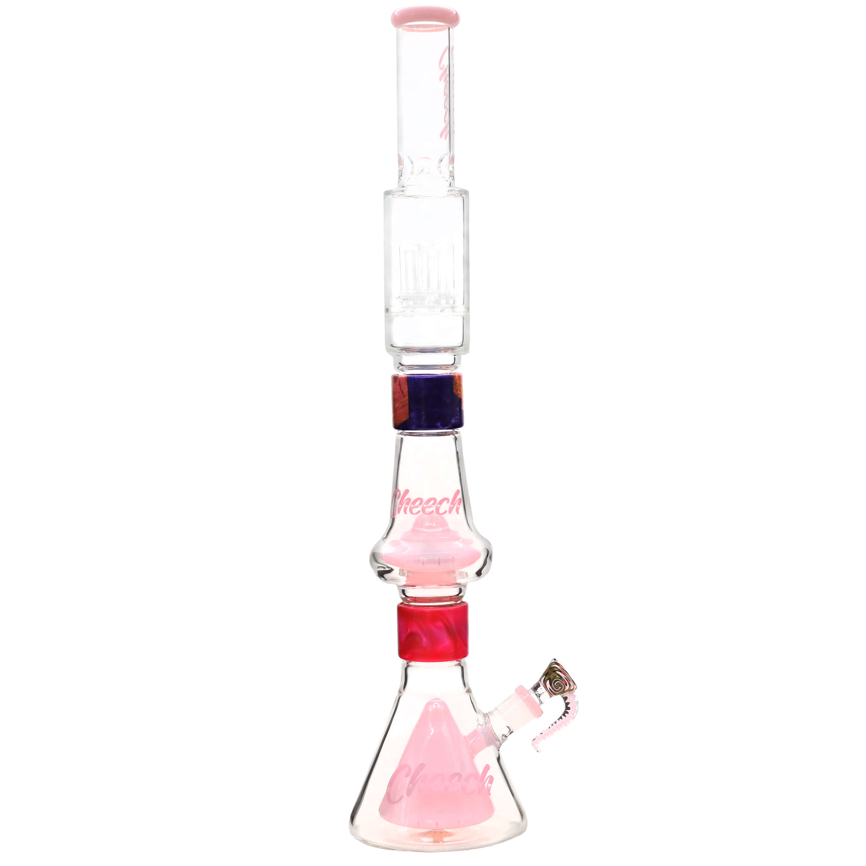 Cheech Slyme Color Middle UFO Design Triple Showerhead Top Beaker Waterpipe | 25 inch | Assorted Colors product image